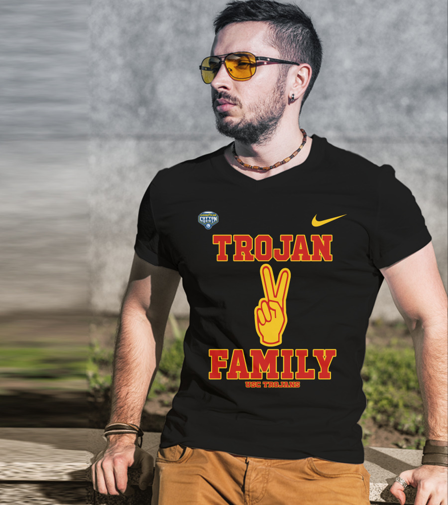 Trojan Family USC Trojans Cotton Bowl Victory Sign T-Shirt