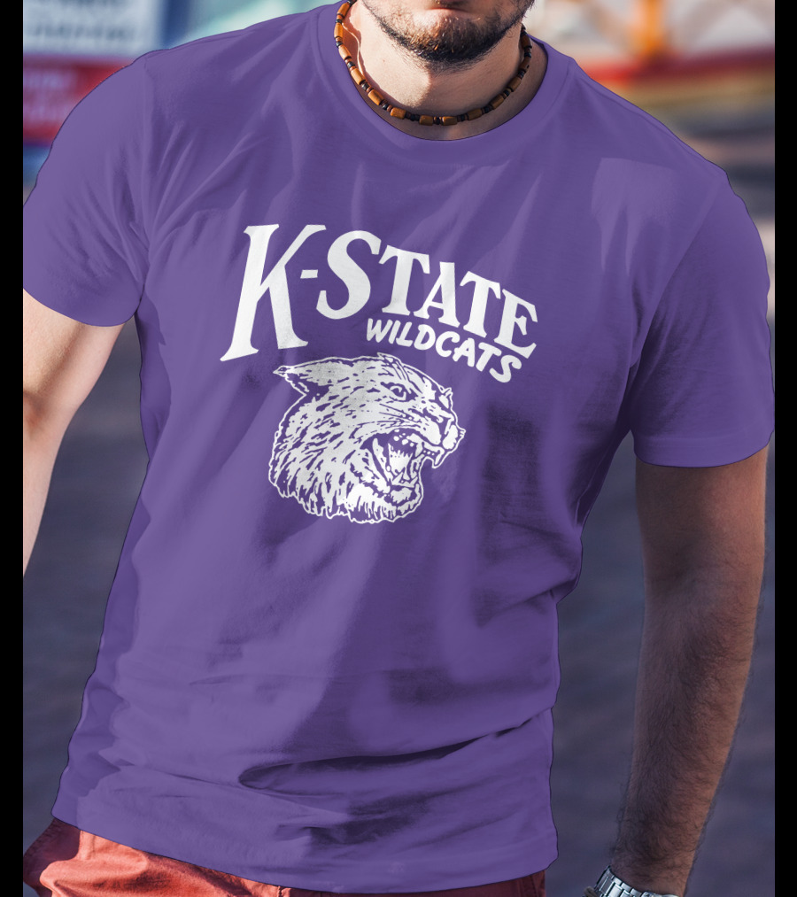 Charlie Hustle K-State Wildcats Vintage Purple Mascot T-Shirt