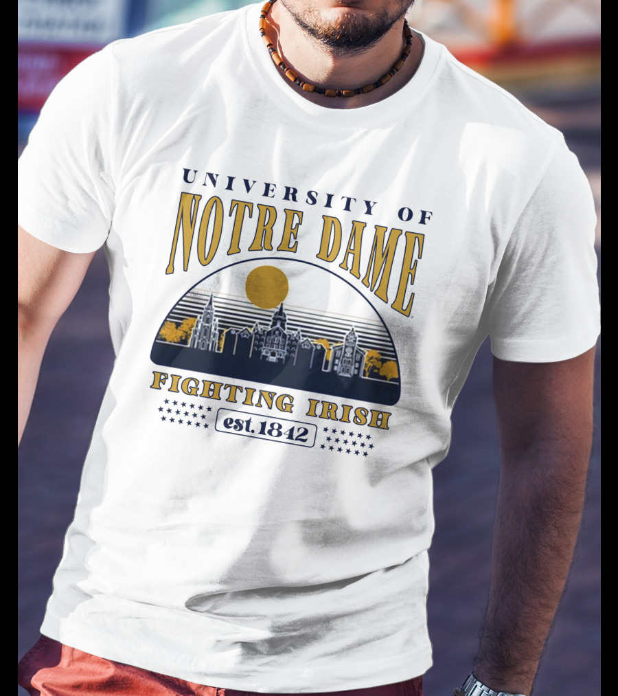 University Of Notre Dame Fighting Irish Est 1842 Classic Skyline T-Shirt