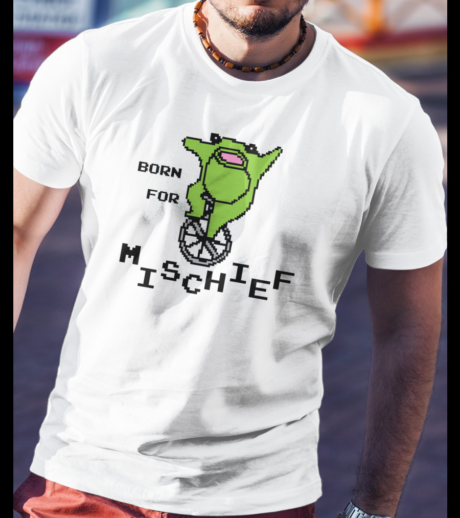 Born For Mischief Frog On Unicycle T-Shirt
