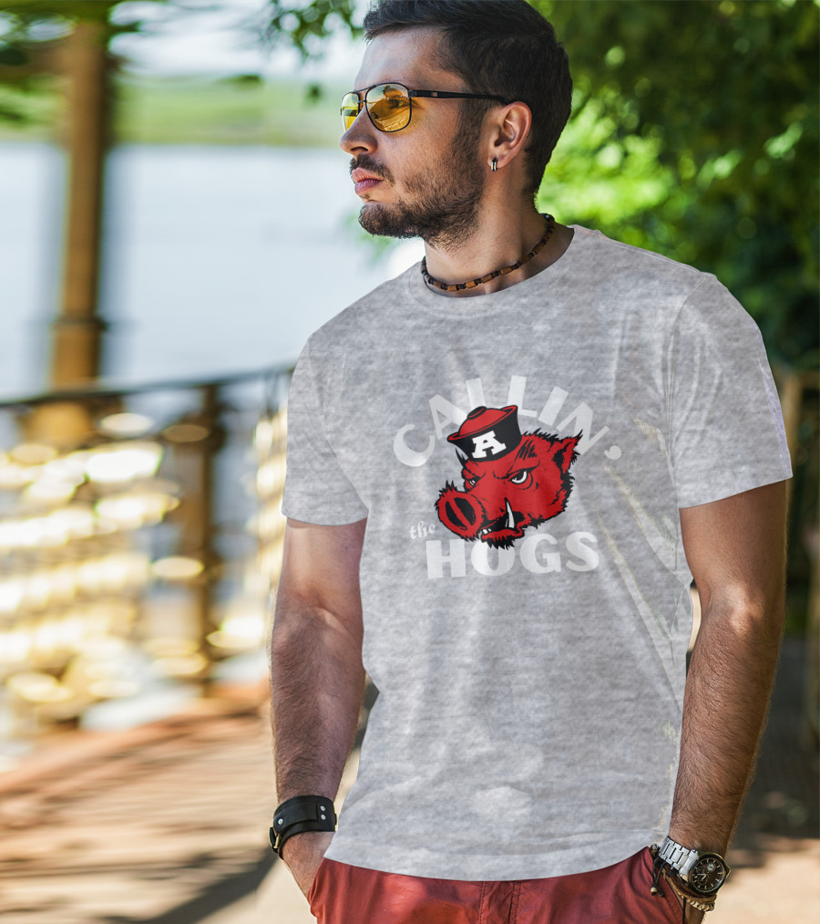 Charlie Hustle Store Callin' The Hogs Arkansas Razorbacks T-Shirt