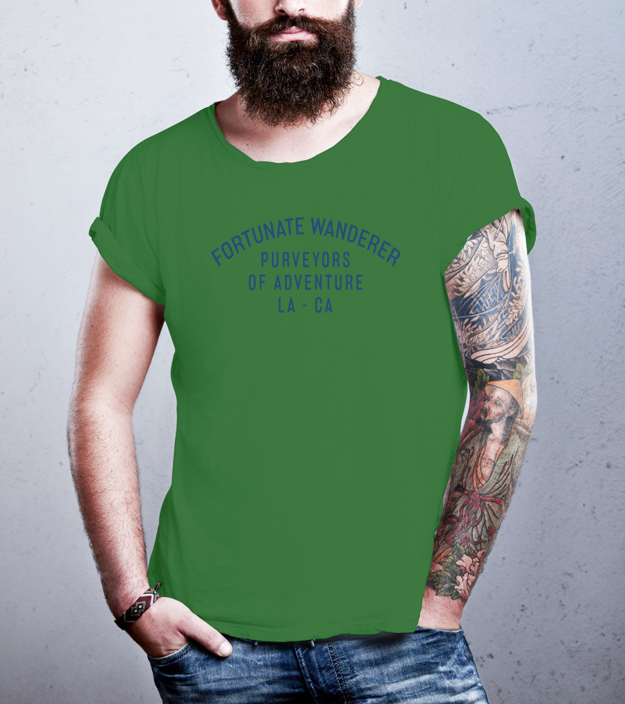 Fortunate Wanderer Purveyors Of Adventure LA CA Wanderlust T-Shirt