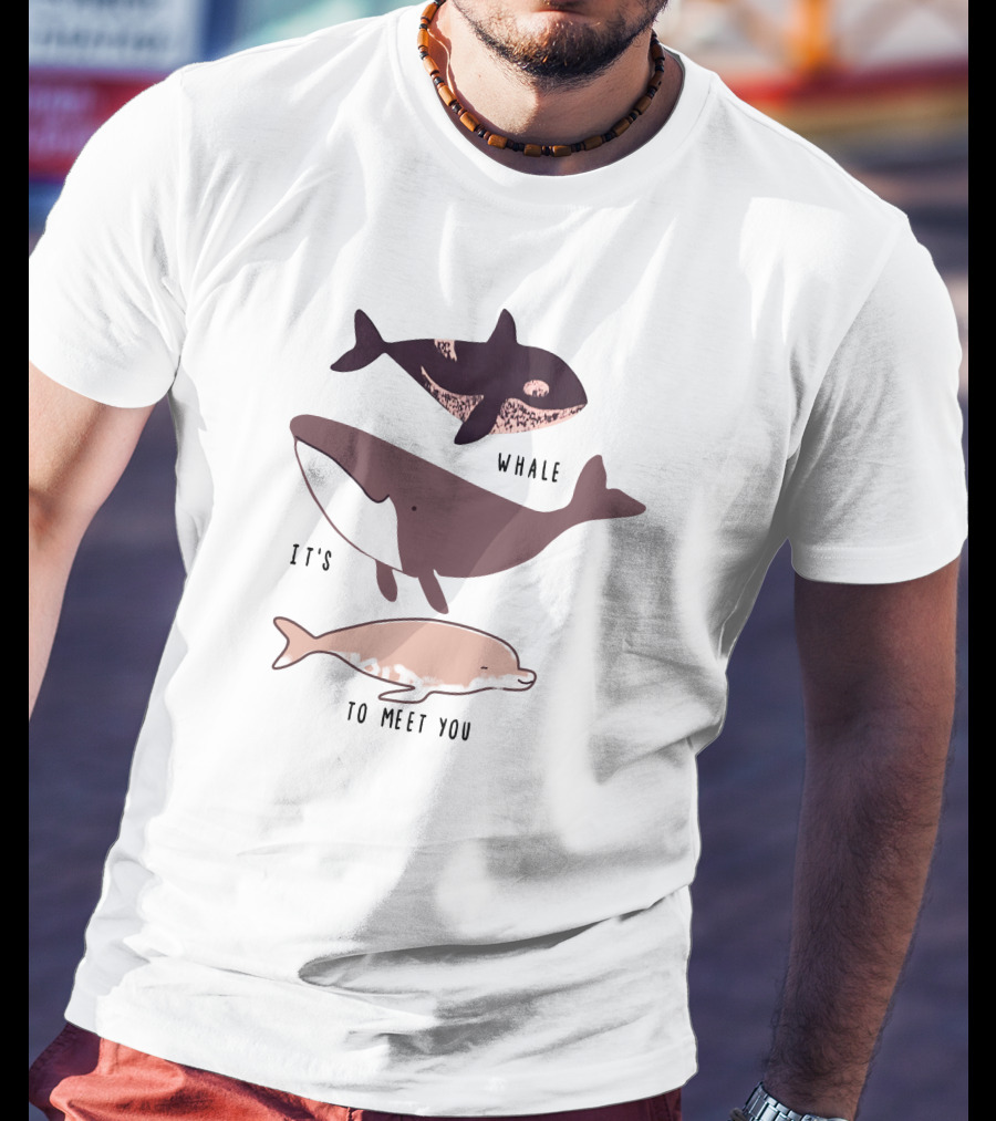 Whale It's To Meet You Playful Ocean Creatures T-Shirt