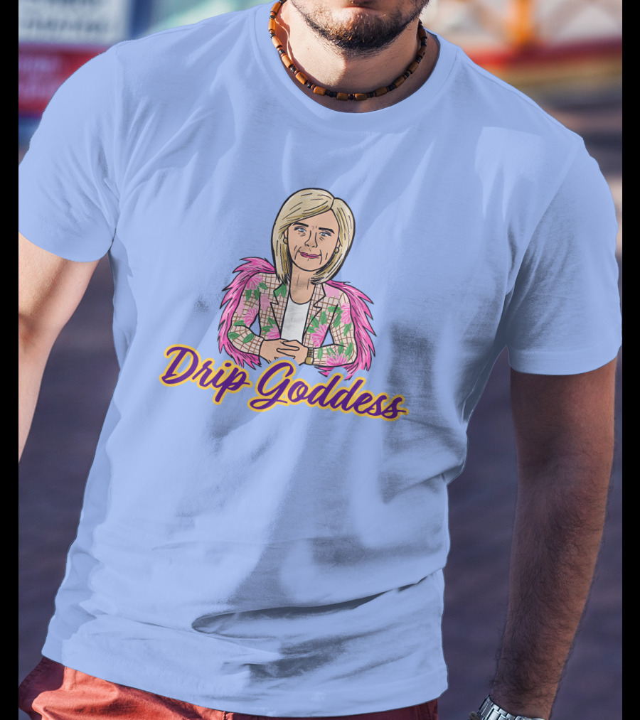 Store Drip Goddess Pink Feathered T-Shirt