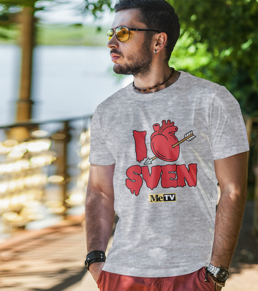 MeTV Store I Heart Sven With Anatomical Heart And Arrow T-Shirt