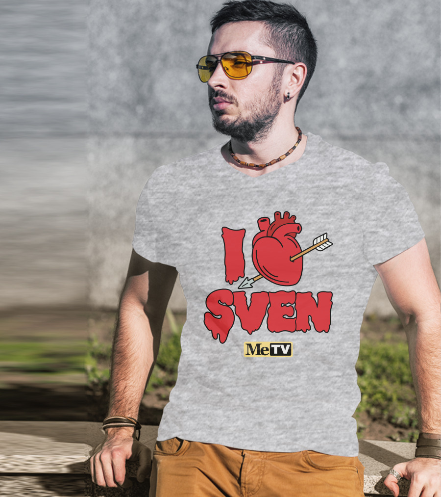 MeTV Store I Heart Sven With Anatomical Heart And Arrow T-Shirt