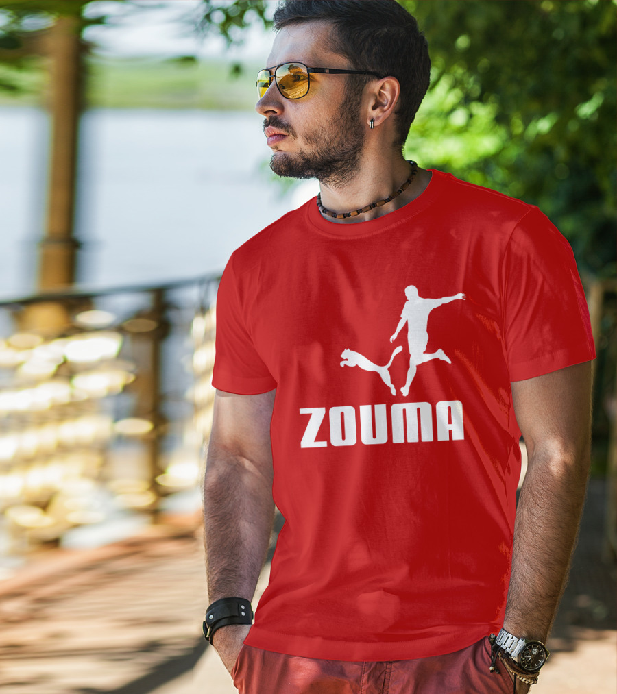 Zouma Player Silhouette With Cat Jumping T-Shirt