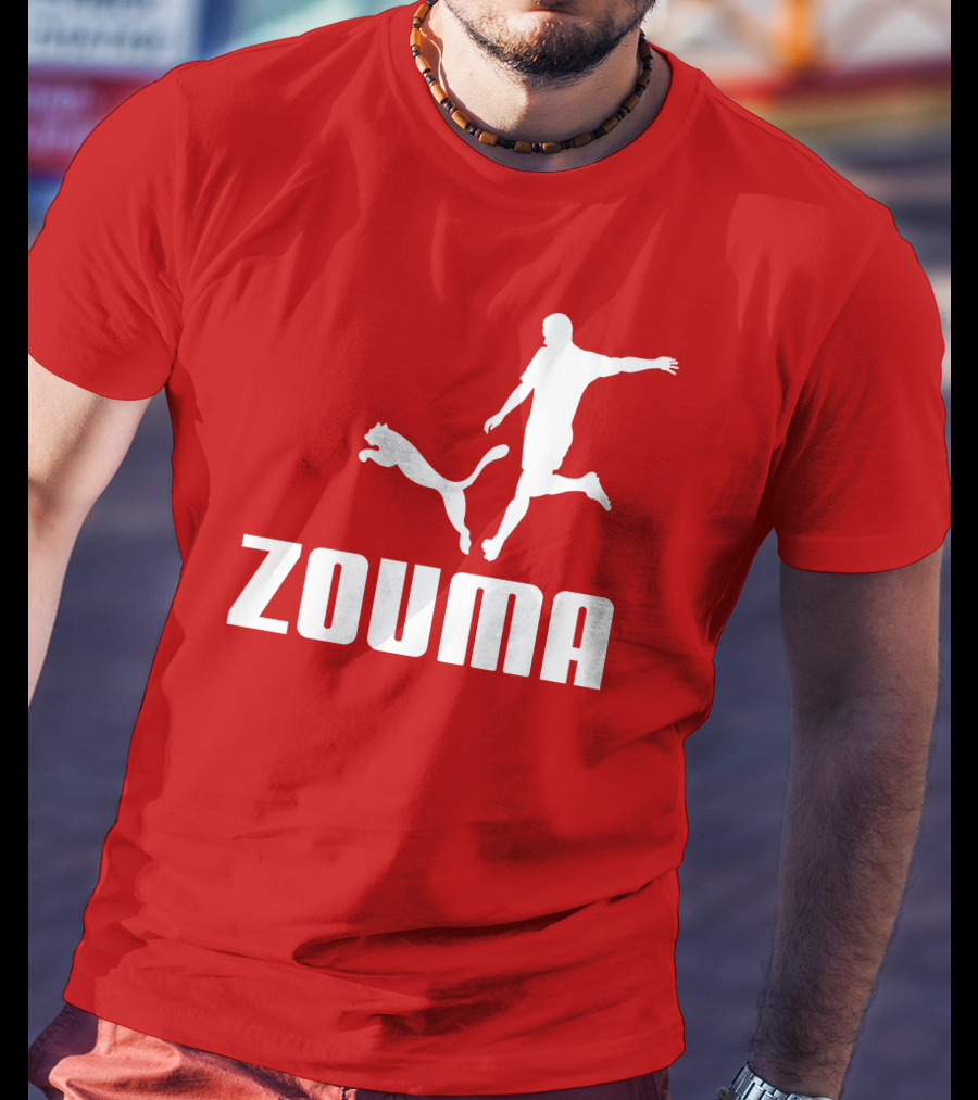 Zouma Player Silhouette With Cat Jumping T-Shirt