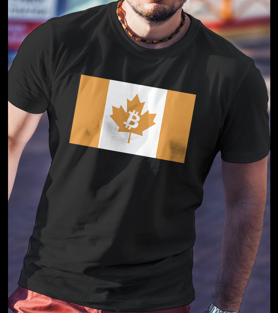 The Best Business Show Merch Bitcoin Canada Maple Leaf Orange Flag T-Shirt