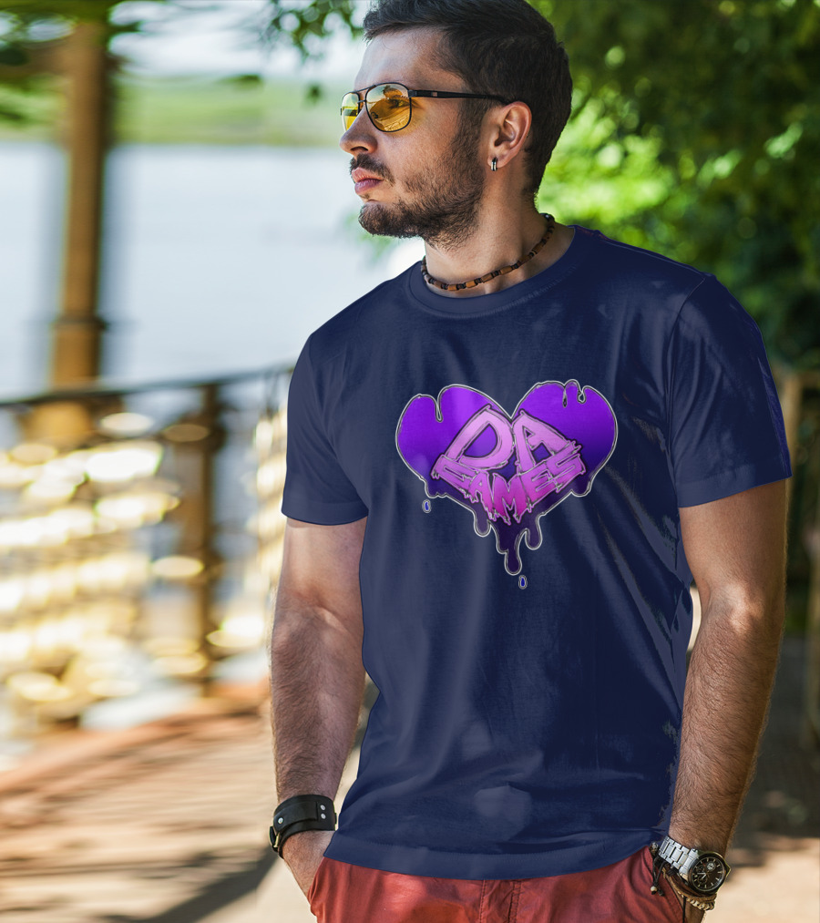 DA Games Purple Heart Valentine's Retro Gamer T-Shirt