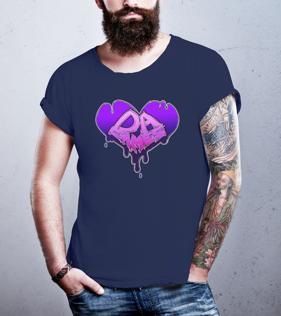 DA Games Purple Heart Valentine's Retro Gamer T-Shirt