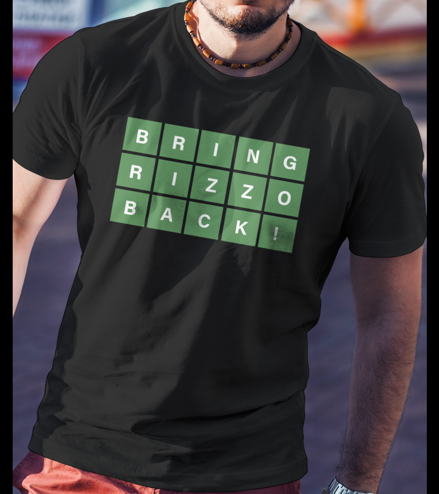 Obvious Merch Wordle Bring Rizzo Back Green Letter Tiles T-Shirt