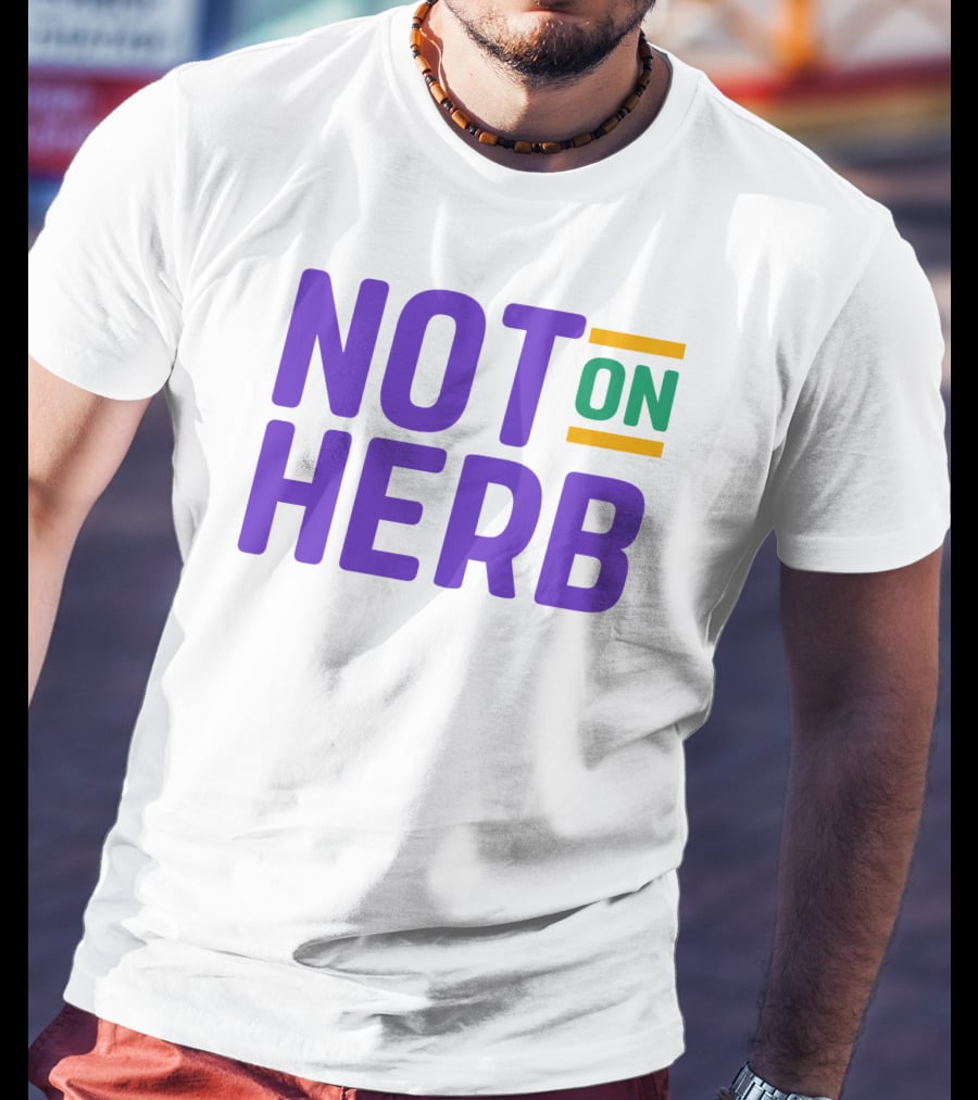 Sharief Ishaq Not On Herb Text In Purple And Green T-Shirt