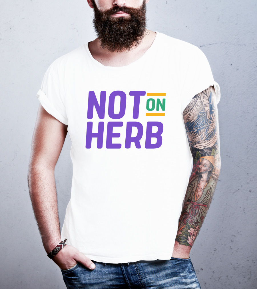 Sharief Ishaq Not On Herb Text In Purple And Green T-Shirt