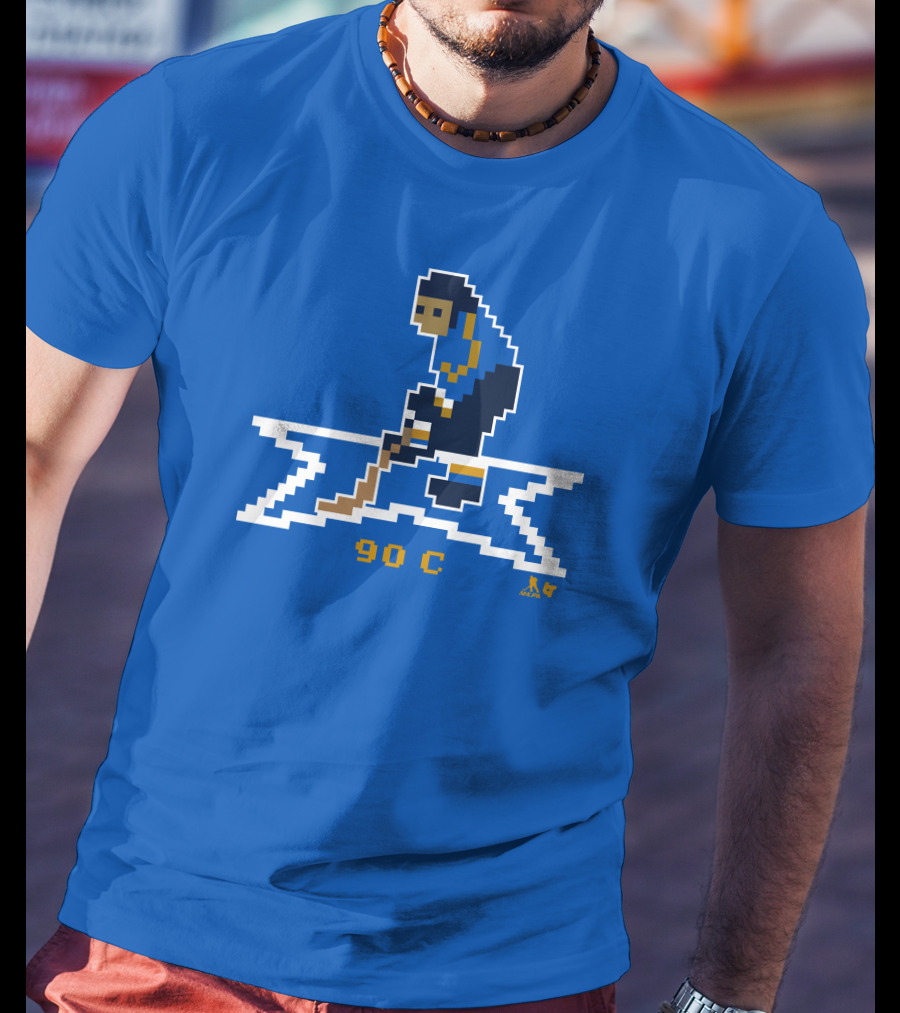 Ryan O'Reilly Pixel Art Hockey Number 90 C Blues T-Shirt