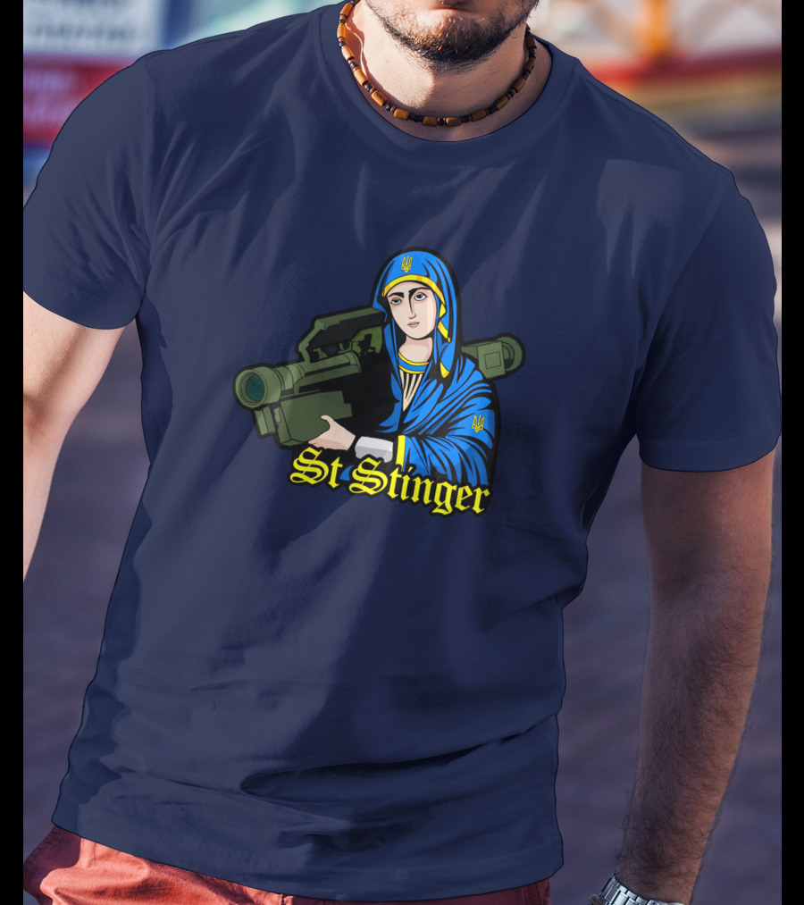 St Stinger Iconic Imagery Featuring Religious Warrior With Launcher T-Shirt