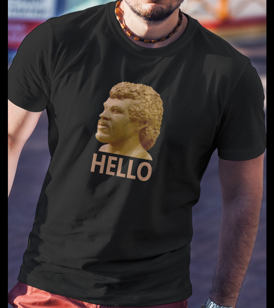 Super 70S Sports Lionel Richie Bust Hello T-Shirt