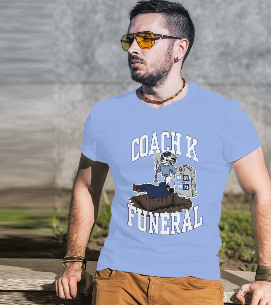 Coach K Funeral Barstoolbigcat March Game Dates Tombstone T-Shirt