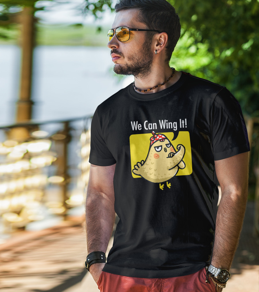 We Can Wing It Strong Chicken Flexing With Bandana T-Shirt