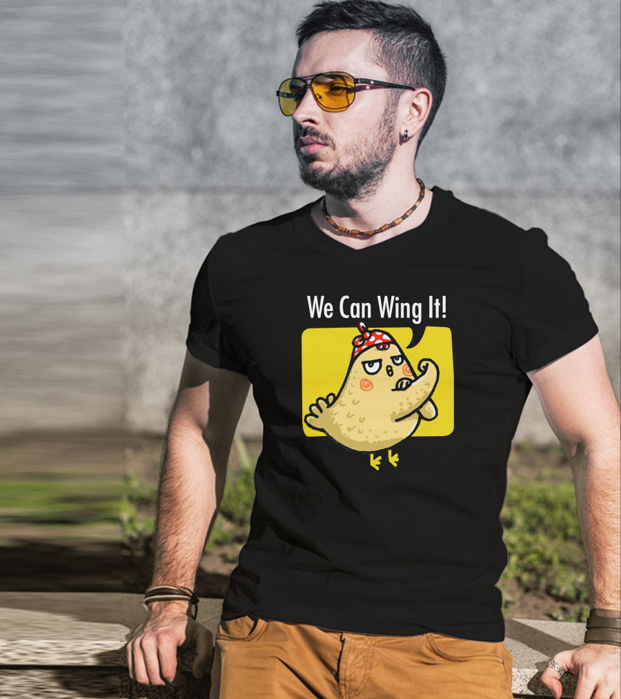 We Can Wing It Strong Chicken Flexing With Bandana T-Shirt