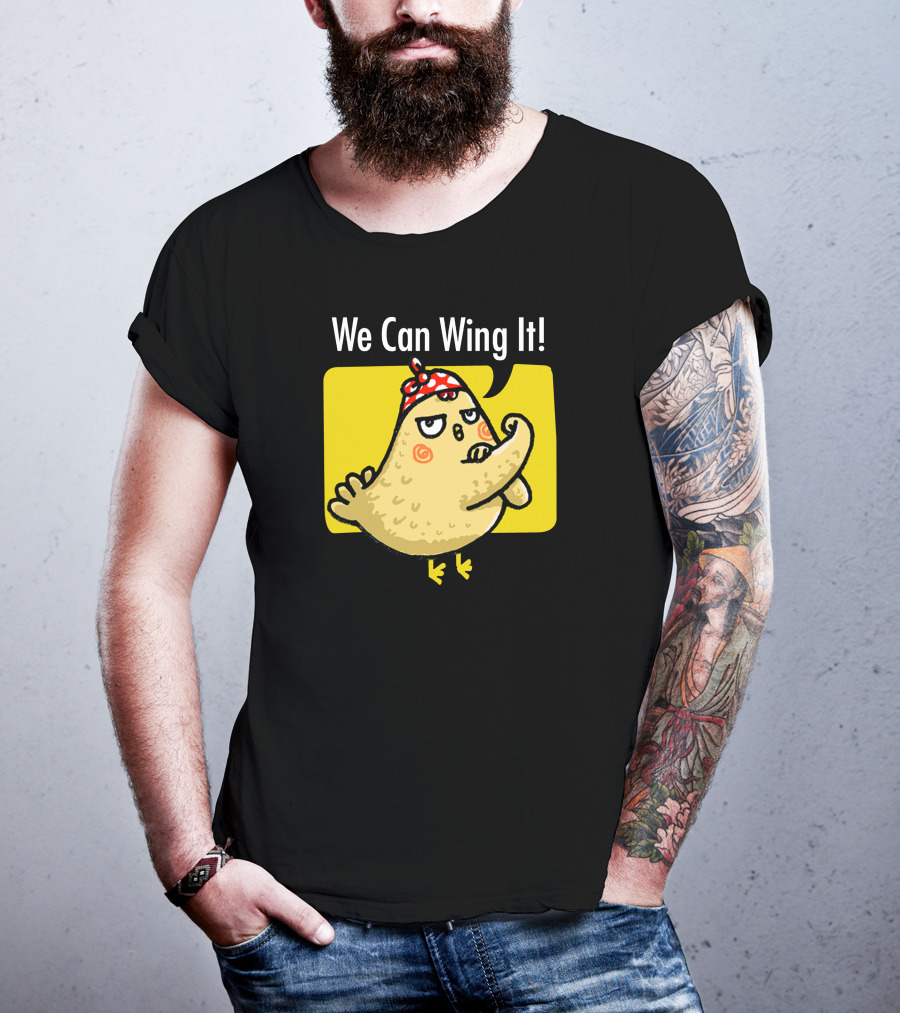 We Can Wing It Strong Chicken Flexing With Bandana T-Shirt