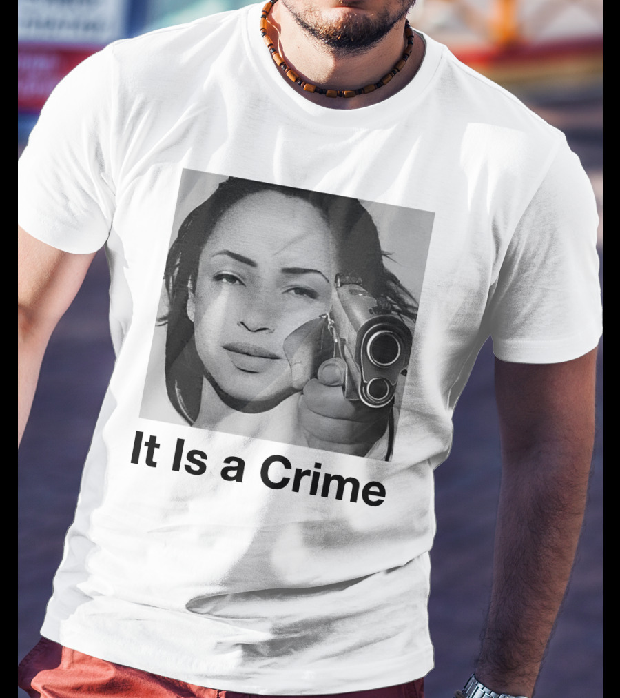 It Is A Crime Portrait Woman Holding Gun T-Shirt