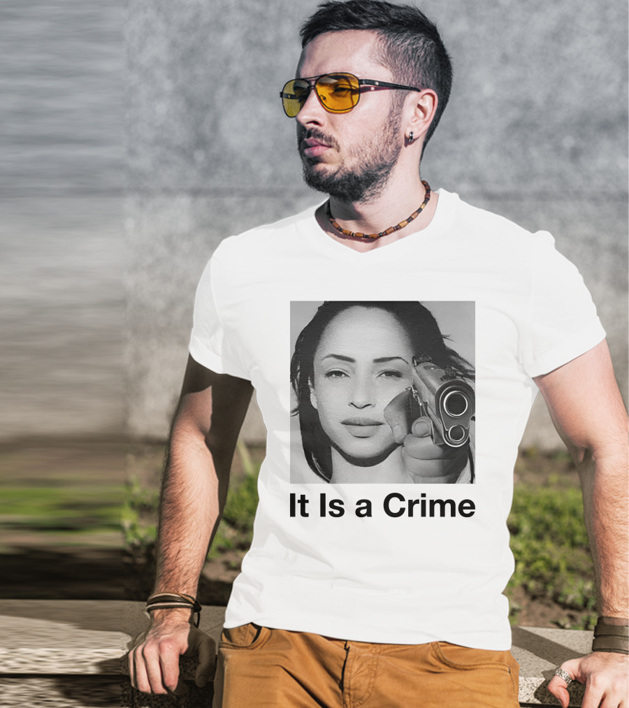 It Is A Crime Portrait Woman Holding Gun T-Shirt