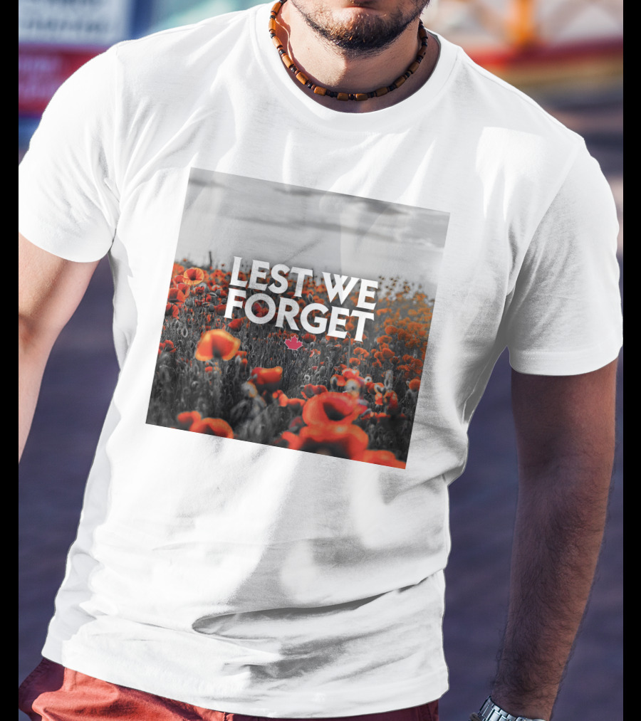 Lest We Forget Canada Poppy Field Remembrance Day T-Shirt