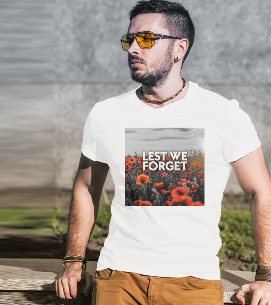 Lest We Forget Canada Poppy Field Remembrance Day T-Shirt