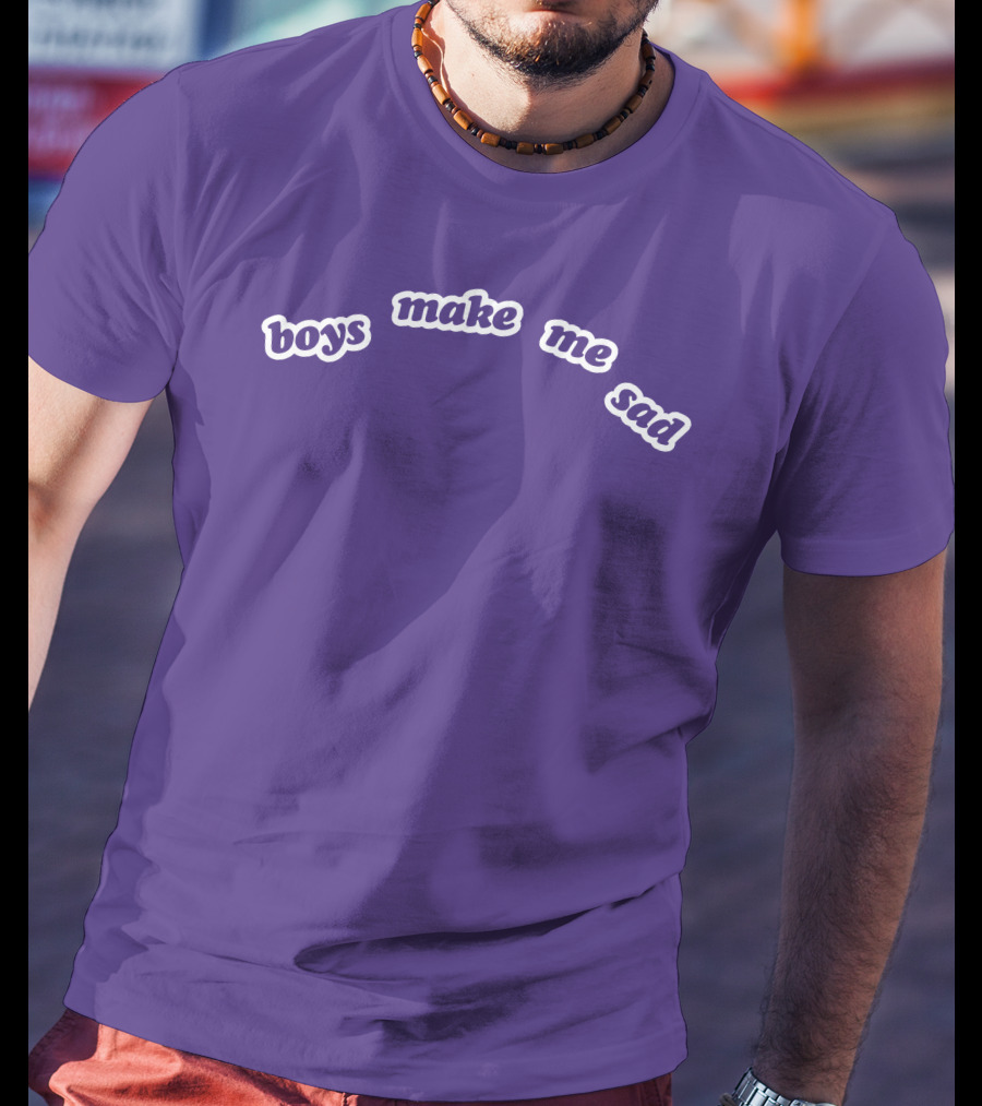 Boys Make Me Sad Purple Text Shirt Stylish T-Shirt