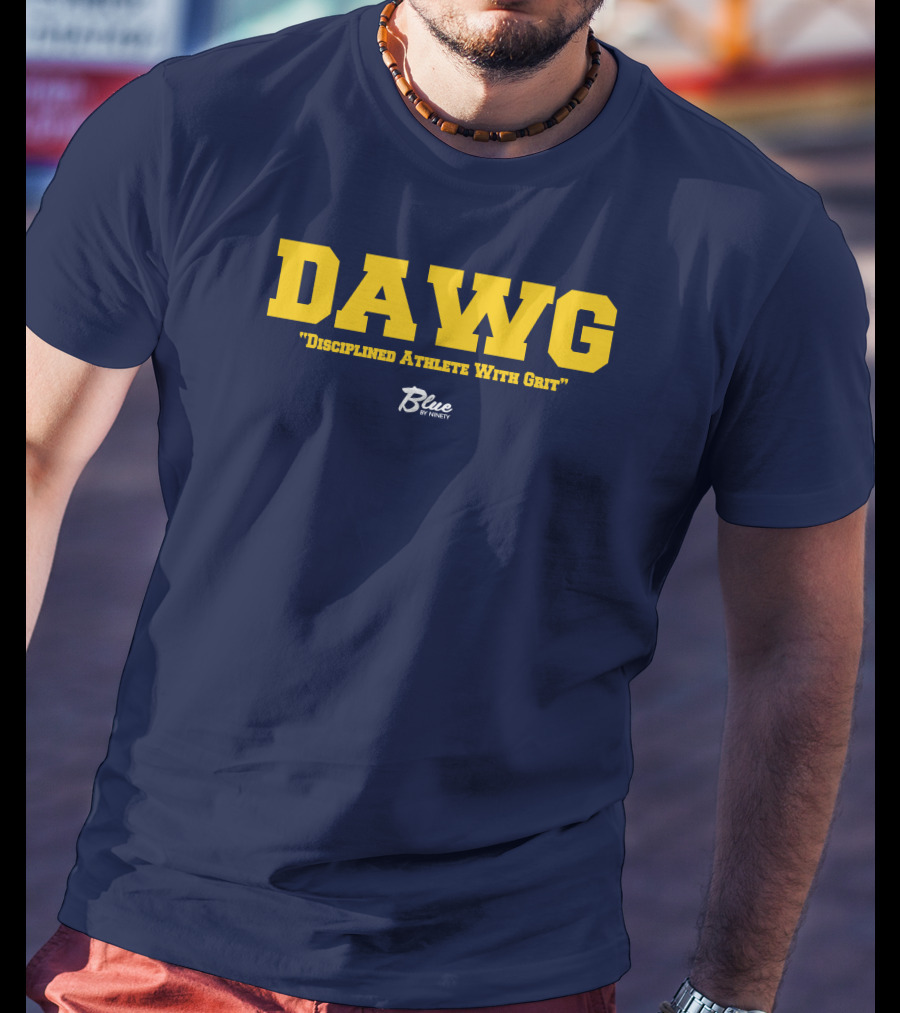 DAWG Disciplined Athlete With Grit Blue By Ninety T-Shirt