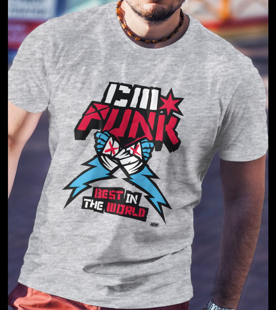CM Punk AEW Best In The World Supercharged Ringer T-Shirt