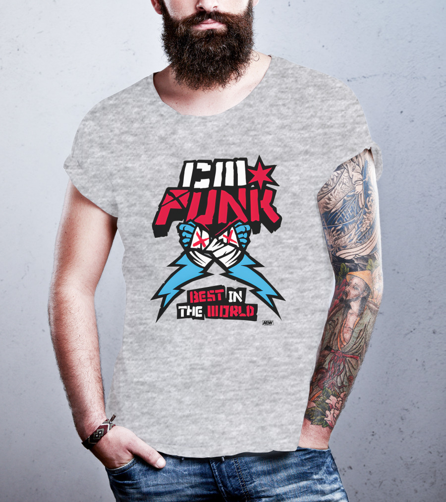 CM Punk AEW Best In The World Supercharged Ringer T-Shirt