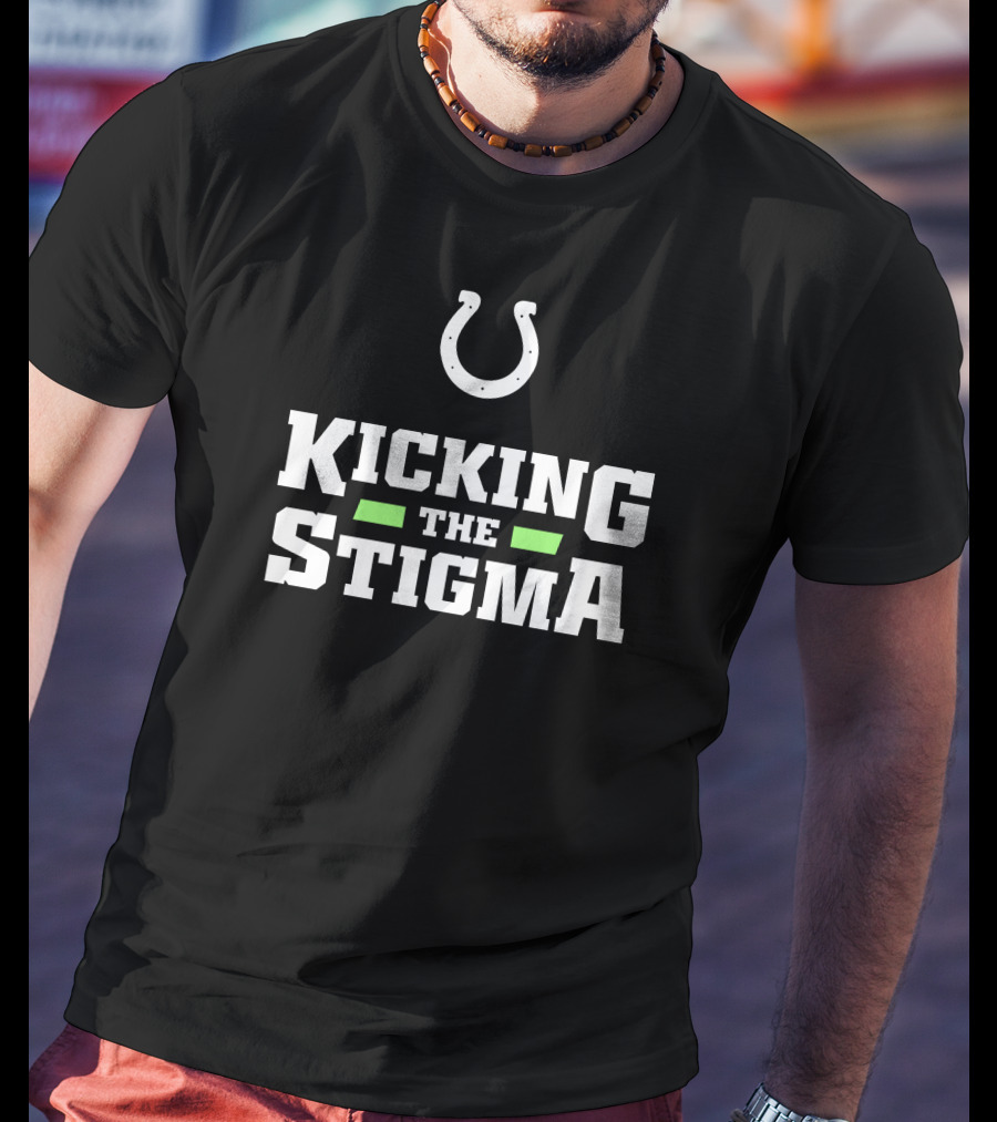 Colts Kicking The Stigma Football Horseshoe Initiative T-Shirt