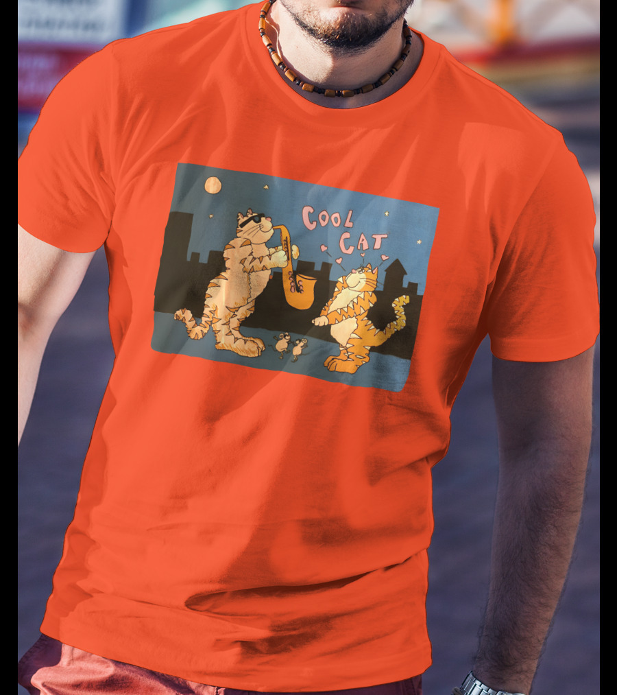 Cool Cat Night Jazz With Playful Felines And Spectators T-Shirt