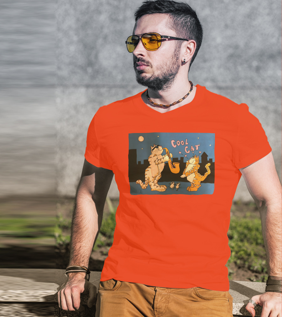 Cool Cat Night Jazz With Playful Felines And Spectators T-Shirt
