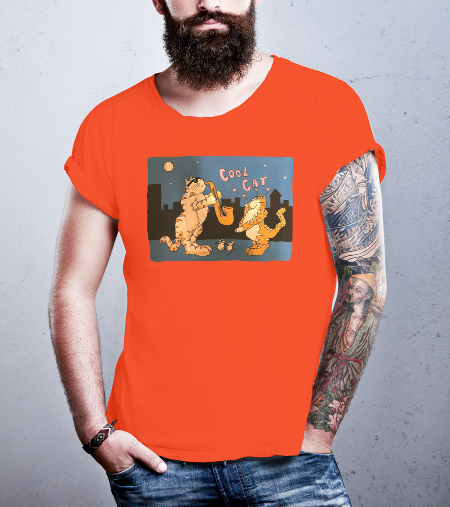 Cool Cat Night Jazz With Playful Felines And Spectators T-Shirt