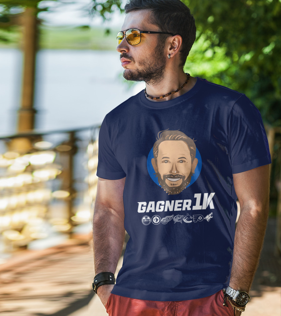 Gagner 1K Congrats Gags 1000 Career NHL Games Oilers Jets Red Wings Blue Jackets Canucks Flyers Coyotes T-Shirt