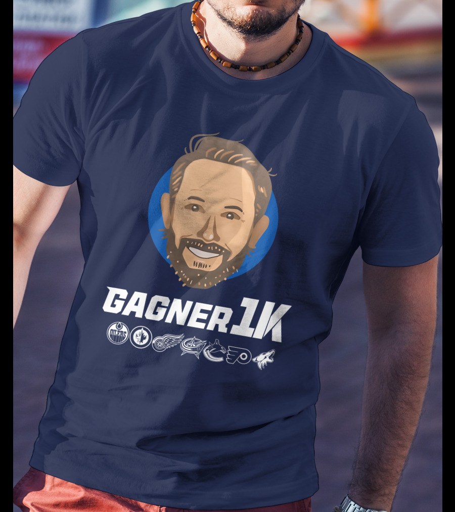 Gagner 1K Congrats Gags 1000 Career NHL Games Oilers Jets Red Wings Blue Jackets Canucks Flyers Coyotes T-Shirt