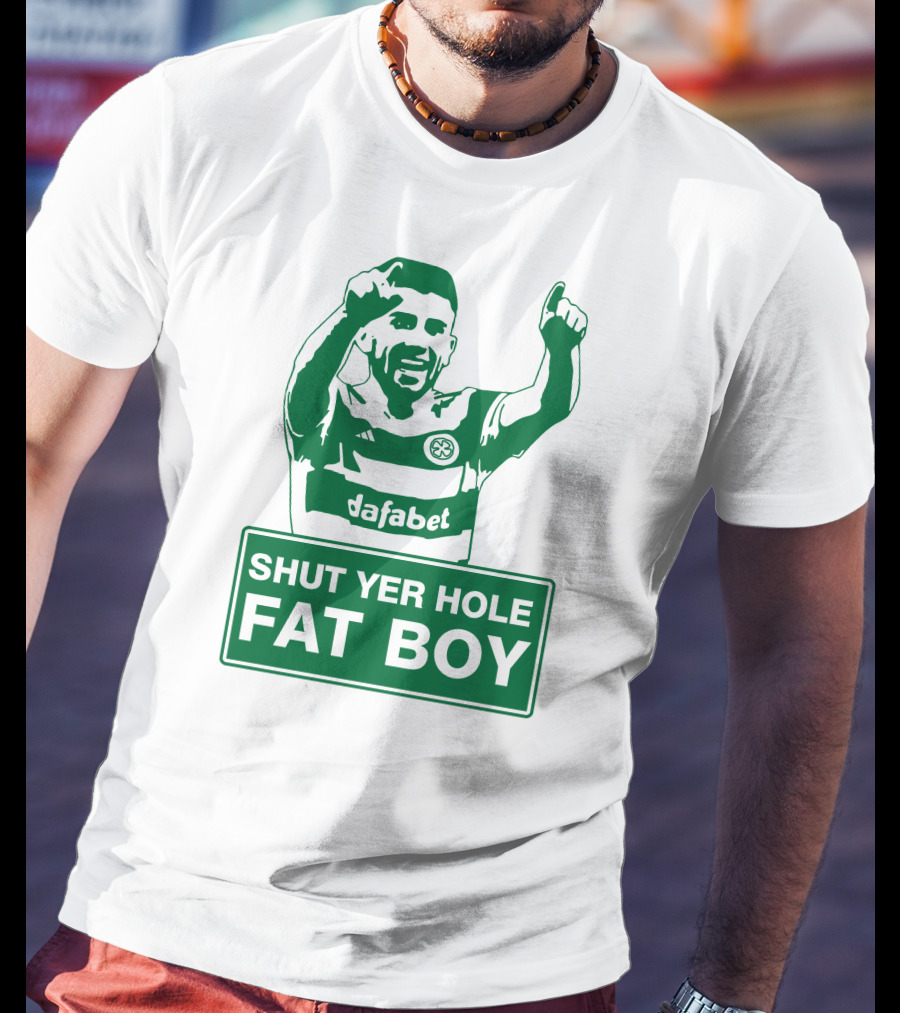 Greg Taylor Shut Yer Hole Fat Boy Celtic Football Dafabet T-Shirt