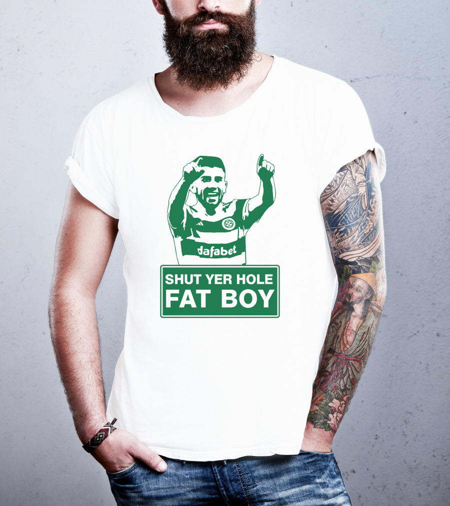 Greg Taylor Shut Yer Hole Fat Boy Celtic Football Dafabet T-Shirt
