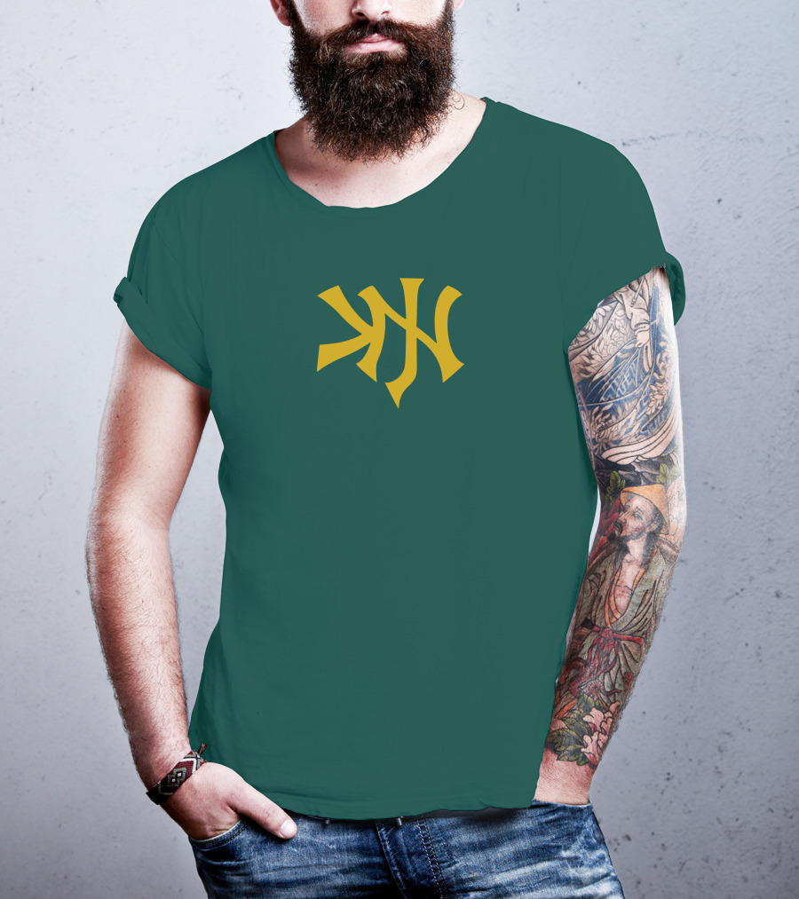 Knj Fanjoy Yankees Logo Green Gold T-Shirt