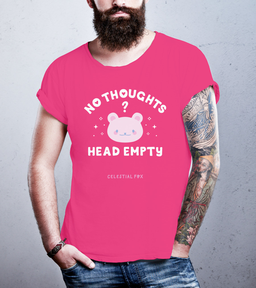 No Thoughts Head Empty Bear With Celestial Fox Stars T-Shirt