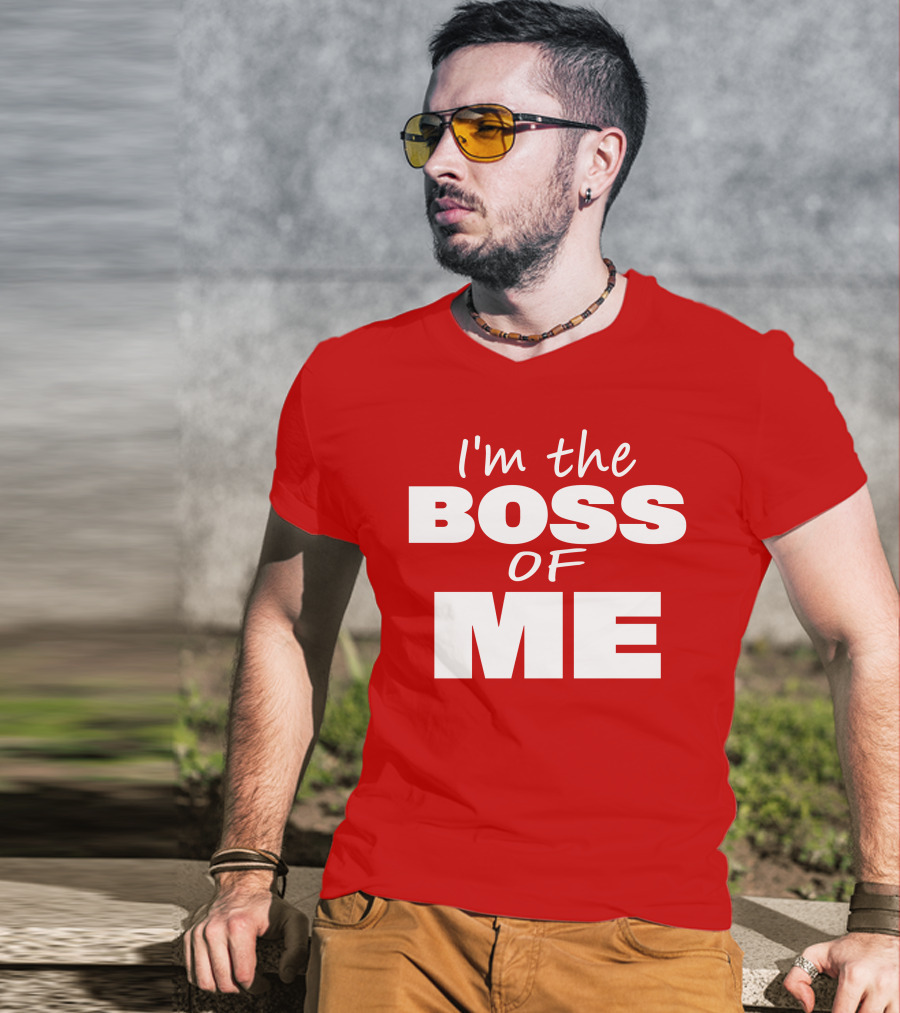 Texas Paul Schroder I'M The Boss Of Me Bold Red T-Shirt