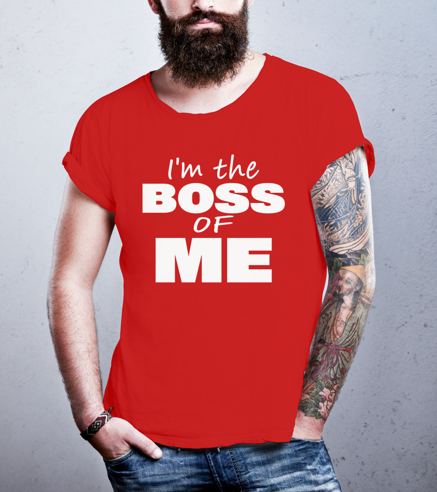 Texas Paul Schroder I'M The Boss Of Me Bold Red T-Shirt