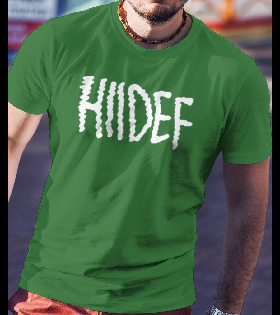 Hdi Hiidef White Text On Green Background T-Shirt
