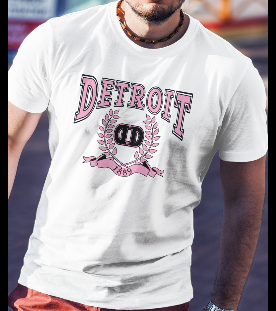 Detroit 1889 Pink Crest DD Laurel T-Shirt