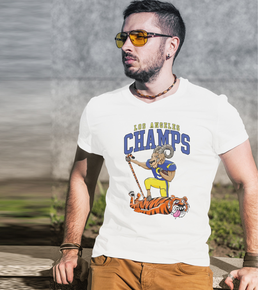 Los Angeles Champs Ram And Tiger Iconic Rivalry T-Shirt