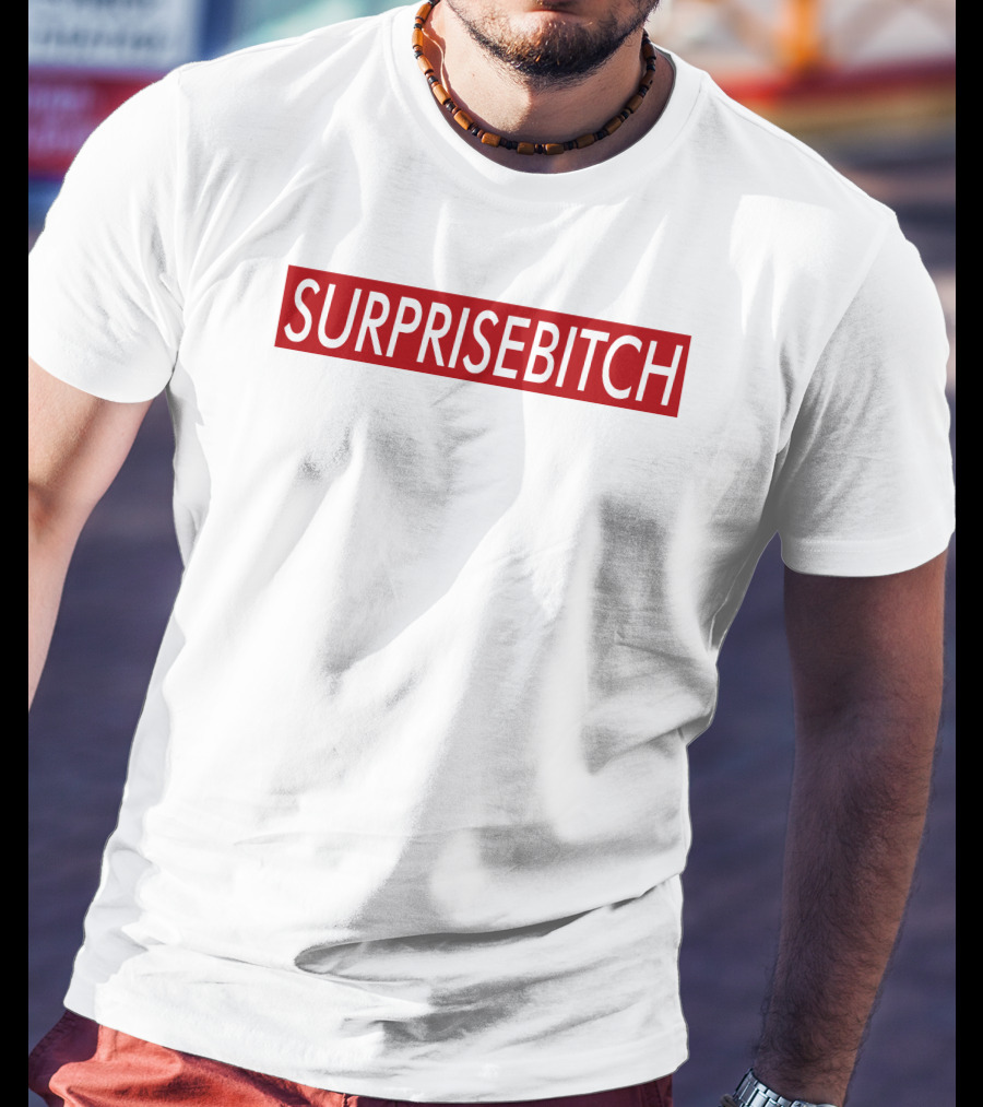 SURPRISEBITCH Bold Statement Red Block Lettering T-Shirt