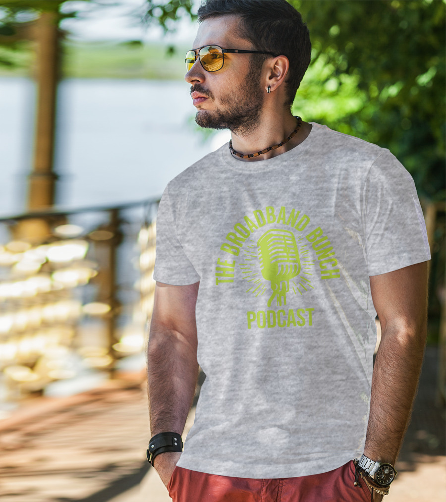 The Broadband Bunch Podcast Microphone T-Shirt